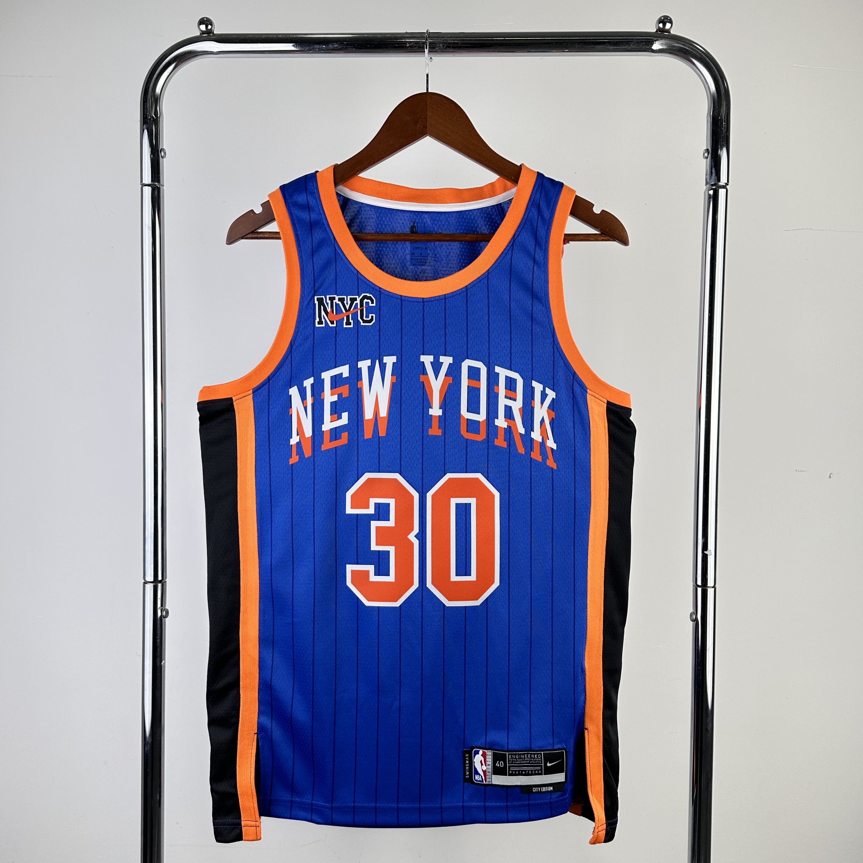 Men New York Knicks #30 Randle Blue City Edition Nike 2024 NBA Jersey->los angeles clippers->NBA Jersey